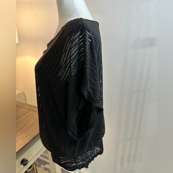 Joseph A Black Dolman Sleeve with Sheer Sleeve - Size M - Picture 7 of 13